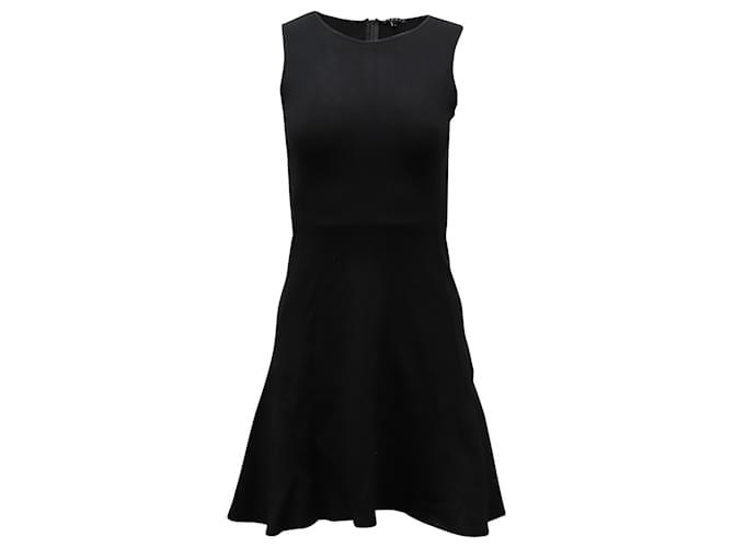 Theory Nkay Sleeveless Fluted Dress in Black Cotton Blend  ref.898119