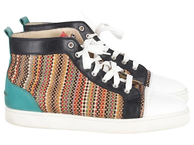Christian Louboutin Louis Orlato High-Top Sneakers in Multicolor Leather Multiple colors  ref.898142