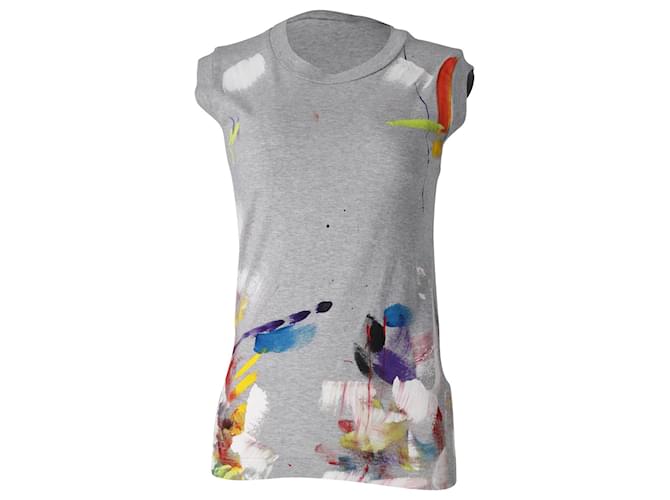 Dolce & Gabbana Limited Edition Hand Painted Top in Grey Cotton  ref.898165