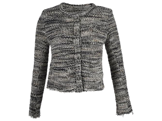 Iro Carene Knit Jacket in Grey Wool  ref.898172