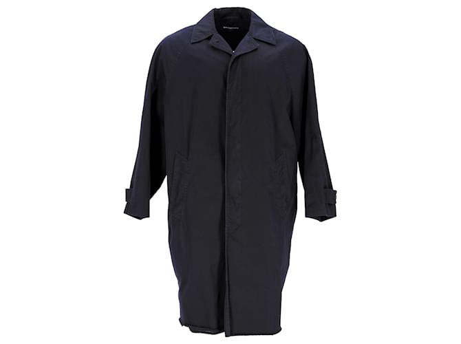 Balenciaga Knee-Length Carcoat in Navy Cotton Blue Navy blue  ref.898185