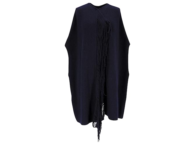Stella Mc Cartney Suéter Stella McCartney com detalhes em malha canelada e detalhes em lã azul marinho  ref.898254