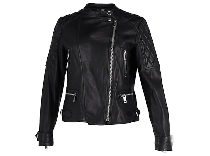 Burberry Brit Biker Jacket in Black Lambskin Leather  ref.898260