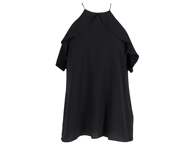 Zimmermann Ruffled Blouse in Black Silk