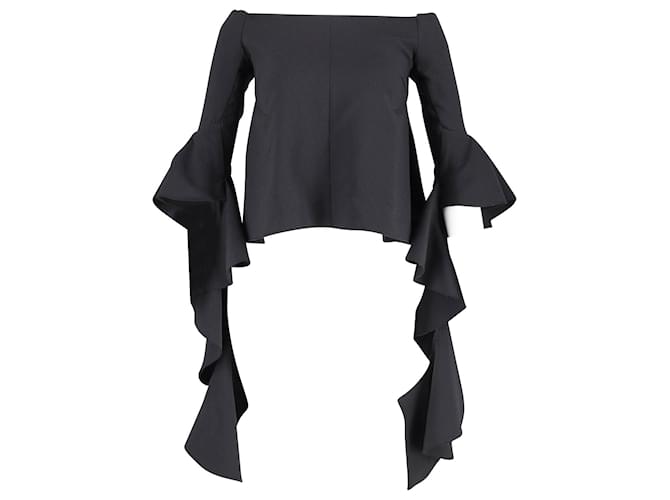 Ellery Delores Off-Shoulder-Top aus schwarzem Polyester  ref.898303