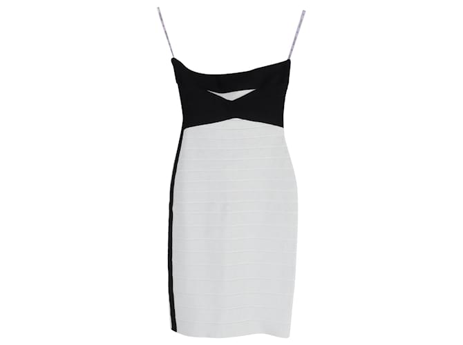 Herve Leger Nerves of Steel Bodycon Bandage Dress in White Rayon Cellulose fibre  ref.898340