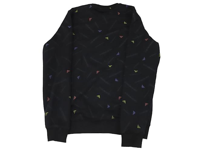Emporio Armani Logo Sweatshirt in Black Cotton  ref.898436