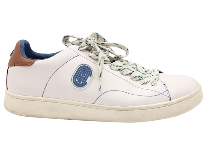 Coach Lace-Up Patch Sneakers in White Leather  ref.898443