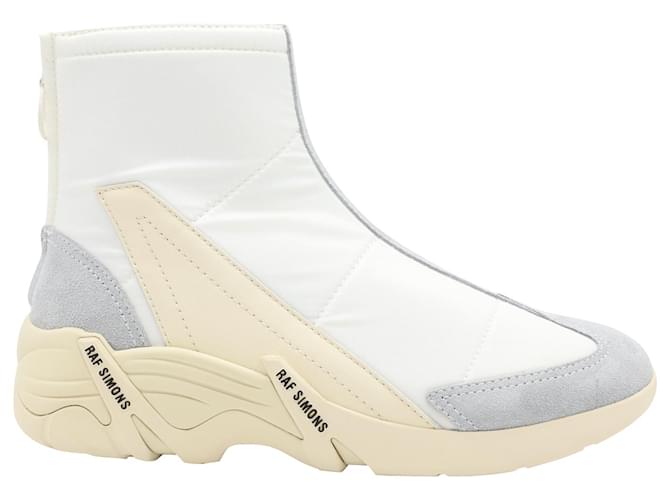 Raf Simons Runner Cyclon 22 Boots in Ivory Leather White Cream ref