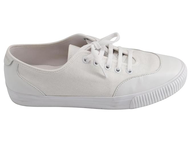 Zimmermann-Sneaker mit Lederbesatz aus weißem Canvas Leinwand  ref.898482