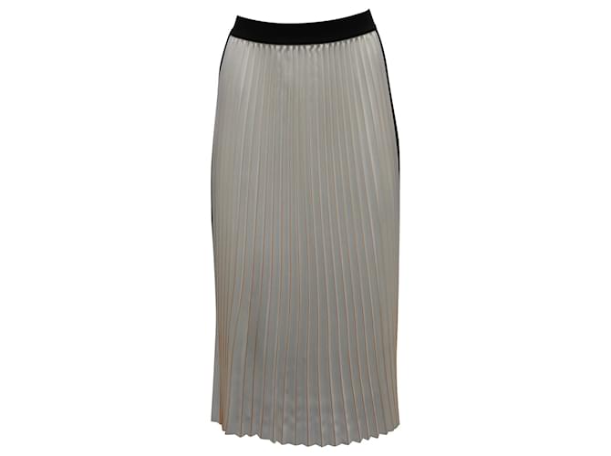 Maje Jimmi Pleated Maxi Skirt in Ecru Polyester White Cream  ref.898484