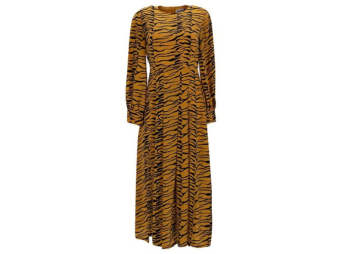 Autre Marque Rixo Emma Midi Dress in Animal Print Polyester Python print