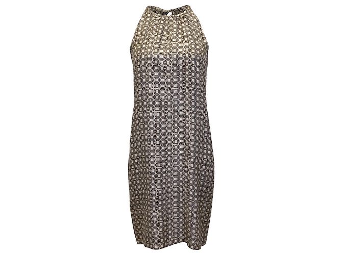 Autre Marque 'S Max Mara Vestido estampado em seda bege