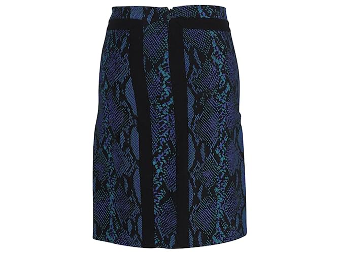 Diane Von Furstenberg Animal Print Pencil Skirt in Blue Acetate Cellulose fibre  ref.898553