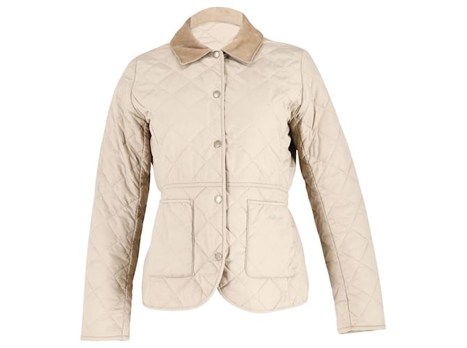 Barbour Deveron Quilted Jacket in Beige Polyester  ref.898561
