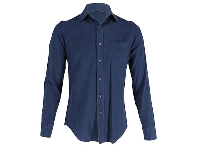 Tom Ford Pocket Shirt in Navy Blue Cotton  ref.898608