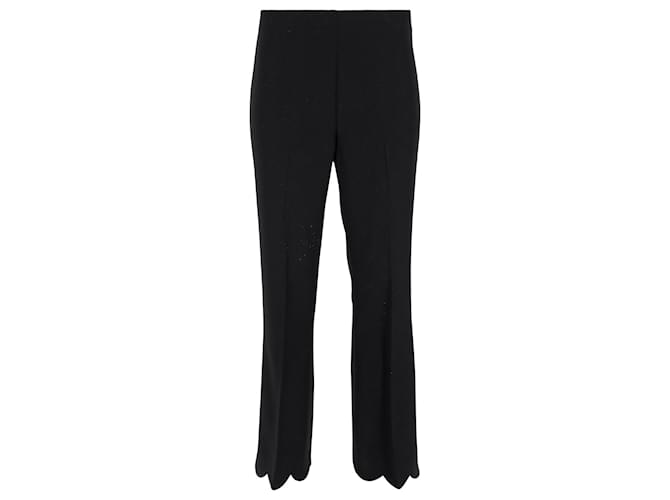 Miu Miu Scalloped Hem Trousers in Black Polyester  ref.898622