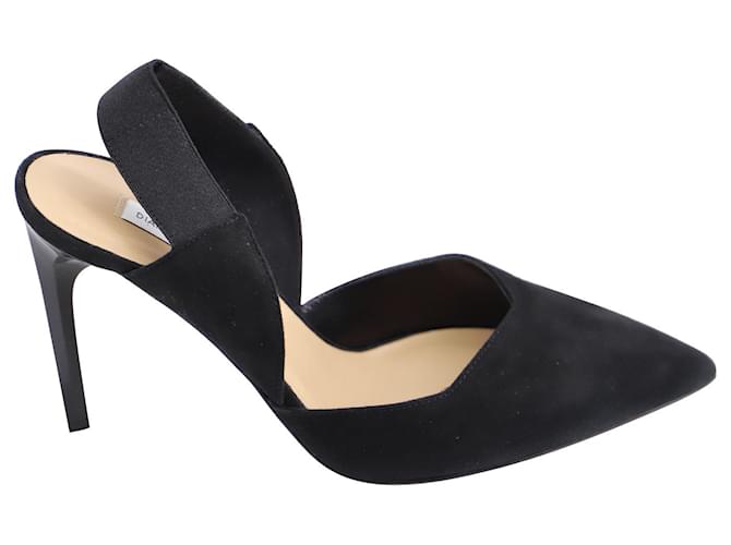Zapatos de salón con punta en punta en ante negro Blaire de Diane Von Furstenberg Suecia  ref.898634