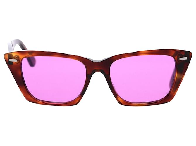 Acne Studios Ingrid Cat-Eye-Sonnenbrille aus Acetat mit braunem Aufdruck Zellulosefaser  ref.898685