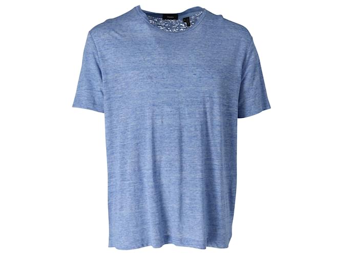 Camiseta Theory Melange Lino Azul  ref.898689