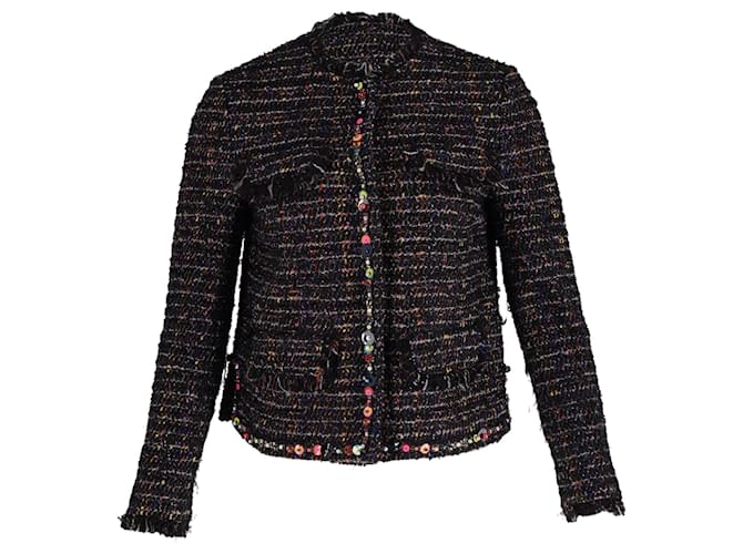 MSGM Tweed Embellished Jacket in Black Wool  ref.898744