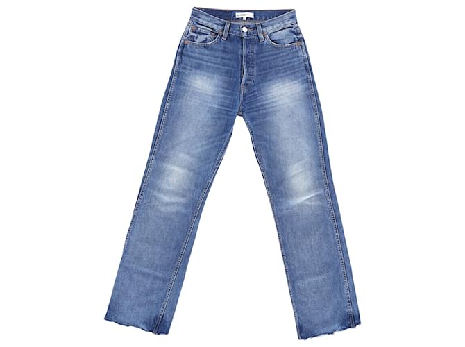 RE/Done Straight Leg Jeans in Blue Cotton Denim  ref.898749