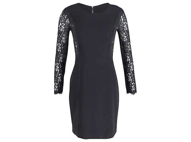 Diane Von Furstenberg Spitzen-Indienkleid aus schwarzem Triacetat Synthetisch  ref.898757