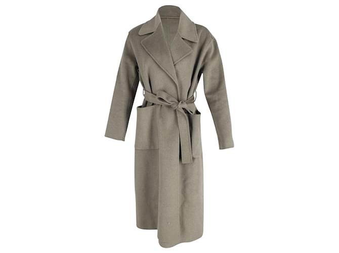 Michael by Michael Kors Belted Coat in Khaki Green Felt Wool-Blend   ref.898767