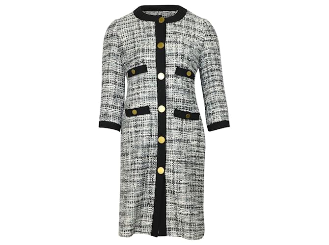Tory Burch Tweed Coat in Black Polyester  ref.898777