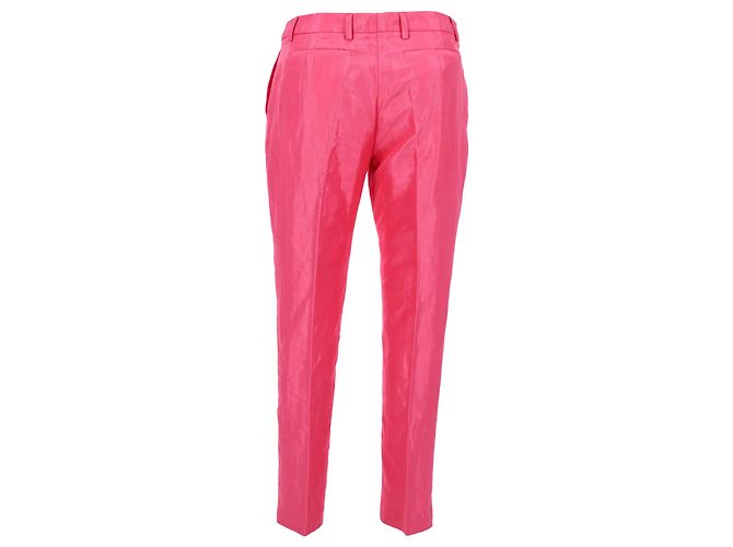 Pantalones de pernera recta en rayón rosa Dries Van Noten