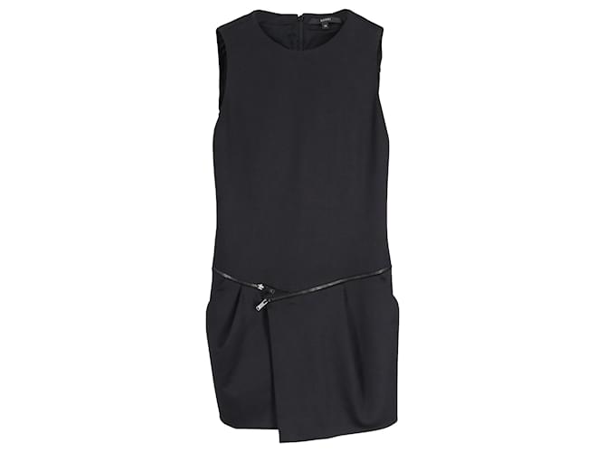 Gucci Minikleid mit Reißverschlussdetail aus schwarzer Seide  ref.898787