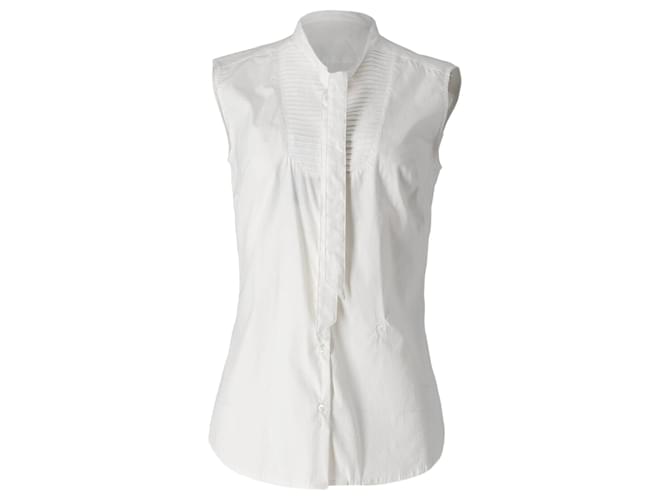 Blusa sin mangas Alexander McQueen en algodón blanco  ref.898789