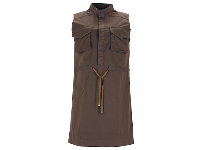 Dsquared2 Mini robe sans manches à cordon de serrage en coton marron  ref.898821
