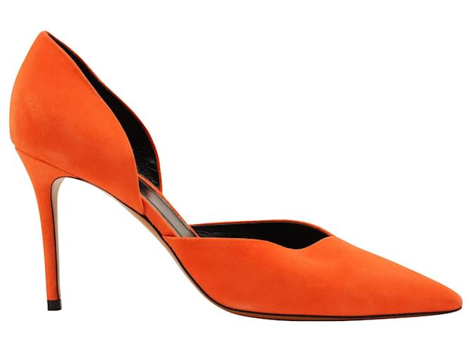 Céline Celine Pointed High Heels in Orange Suede  ref.898890