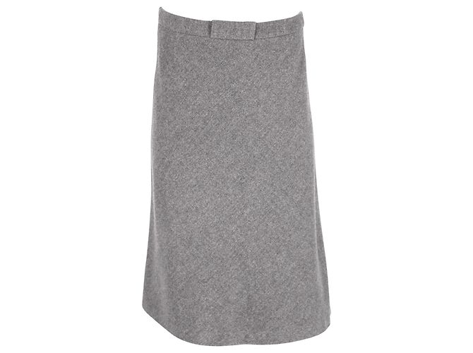 Max Mara A-Linien-Midirock aus grauer Wolle