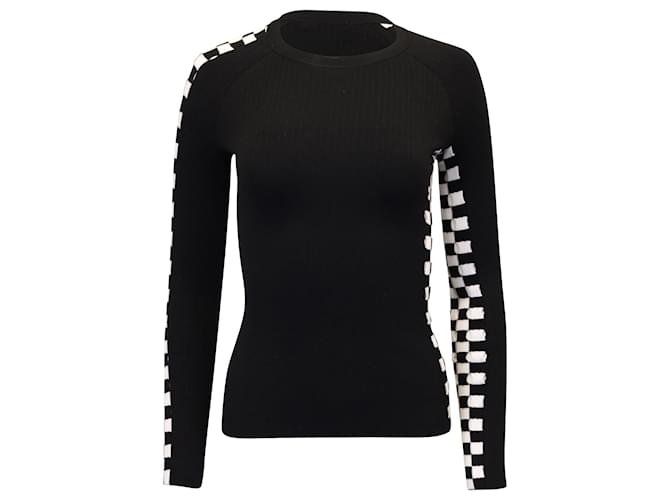 Alexander Wang Checkered Sweater in Black Viscose Cellulose fibre  ref.898960
