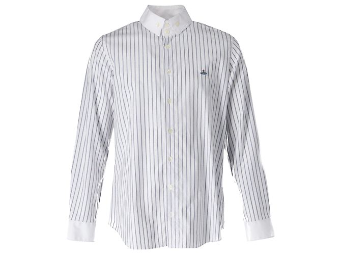 Camicia Button Down a righe Vivienne Westwood in cotone bianco