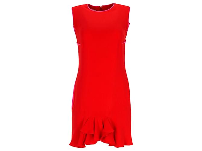 Autre Marque Antonio Berardi Rubino Flutter Dress in Red Silk Polyester  ref.898970