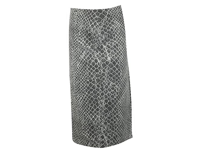 Falda con estampado de piel de serpiente en algodón gris de Alice + Olivia  ref.899015