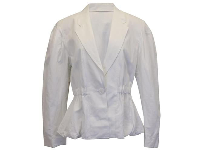 Ulla Johnson Marras Peplum Jacket in White Cotton Linen  ref.899040
