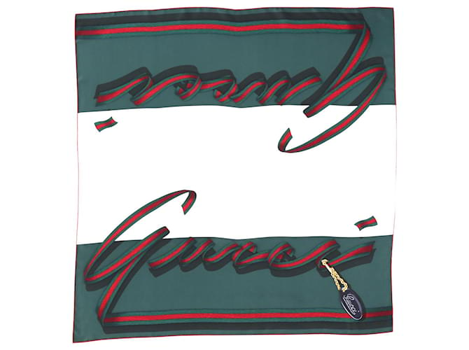 Gucci 90x90 Bedruckter Schal aus mehrfarbiger Seide  ref.899048