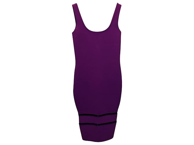 Victoria Beckham Midi-Bodycon-Kleid aus lila Viskose Zellulosefaser  ref.899058