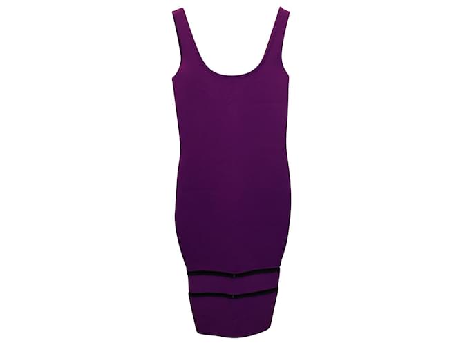Vestido midi ajustado de Victoria Beckham en viscosa violeta Púrpura Fibra de celulosa  ref.899058