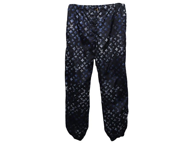 Louis Vuitton Mahina Monogram Jogging Pants en Polyamide Bleu