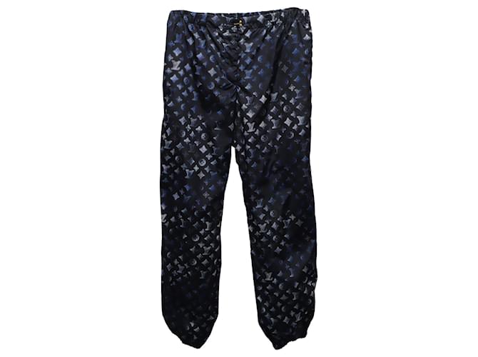 Louis Vuitton Mahina Monogram Jogging Pants en Polyamide Bleu Nylon  ref.899082