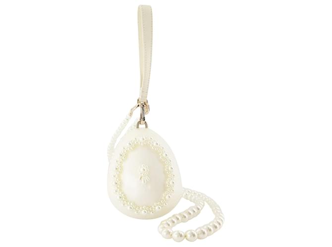 Faberge Micro Egg Clutch Simone Rocha Pearl Plexiglas White