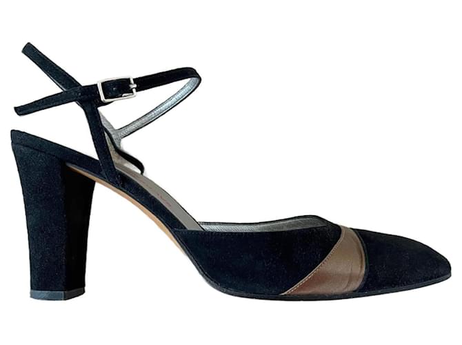Autre Marque Pumps in black nappa lambskin and French sacred copper T. 37,5 Suede  ref.899111