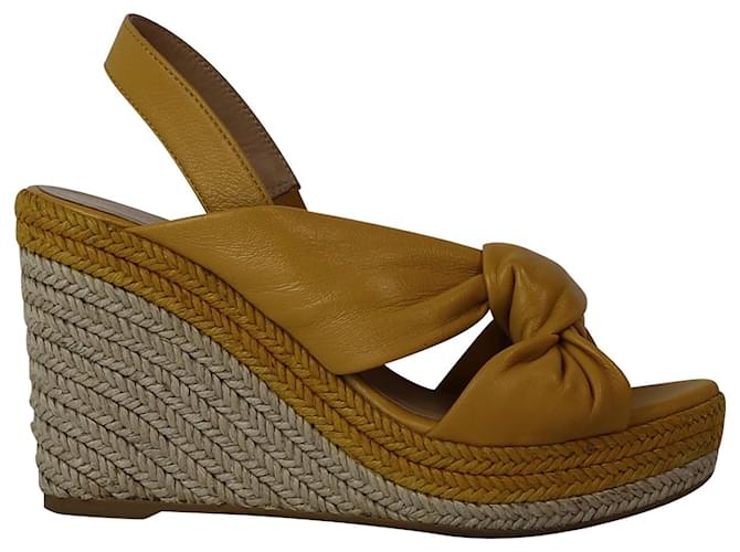 Mulberry Slingback Espadrille Wedges in Yellow Leather  ref.899800