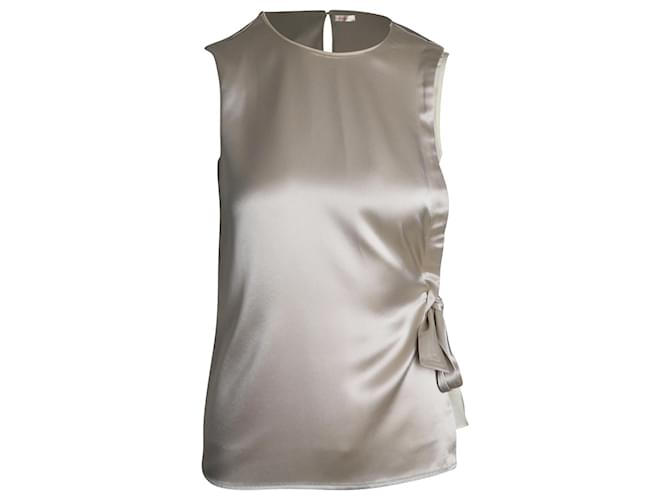 Tory Burch Sleeveless Side Tie Top in Champagne Triacetate Beige Synthetic  ref.899801