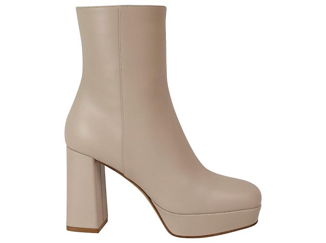 Botas Plataforma Daisen Gianvito Rossi em Couro Bege